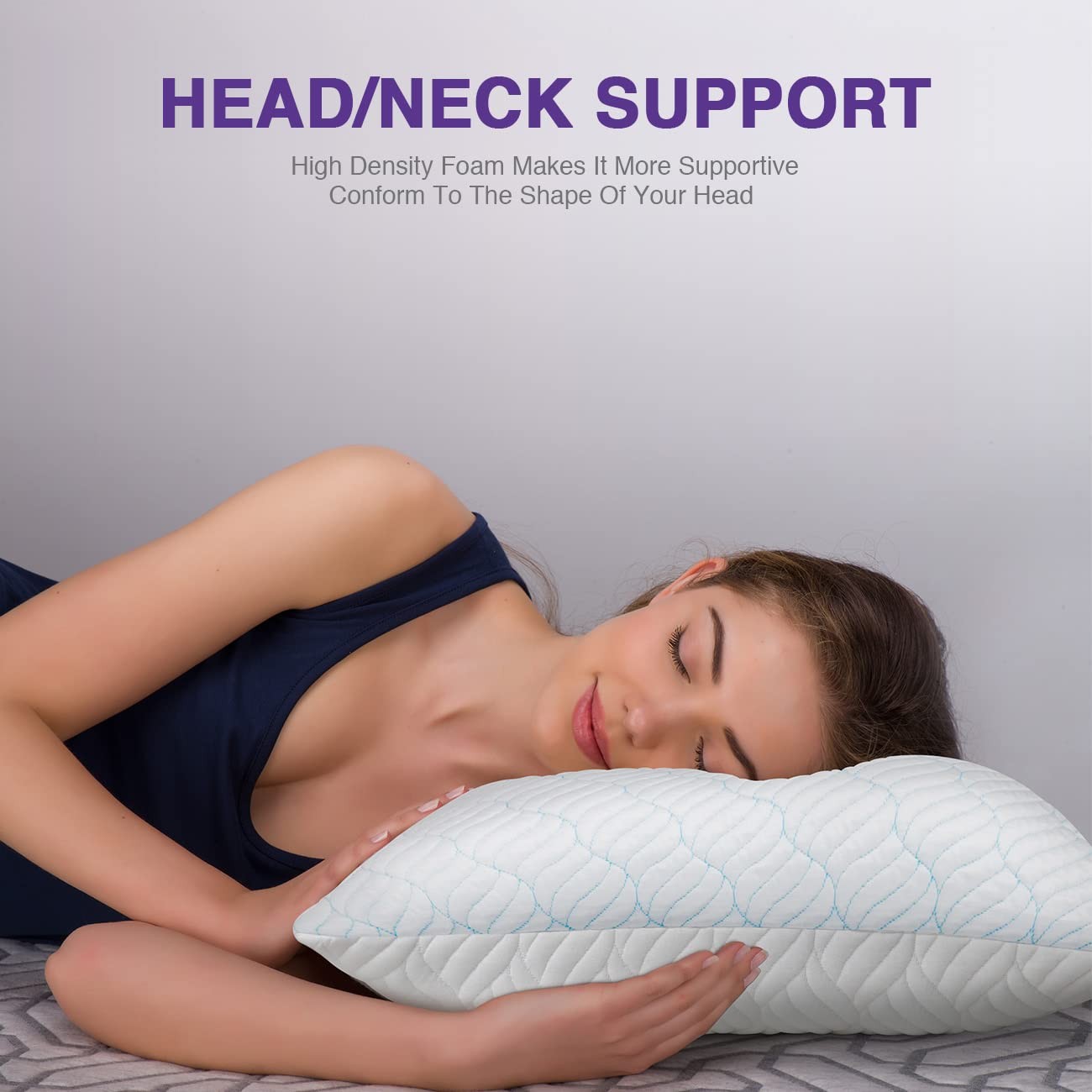 Cooling Shredded Memory Foam Pillows for Sleeping Cool Cold Pillow Standard S...