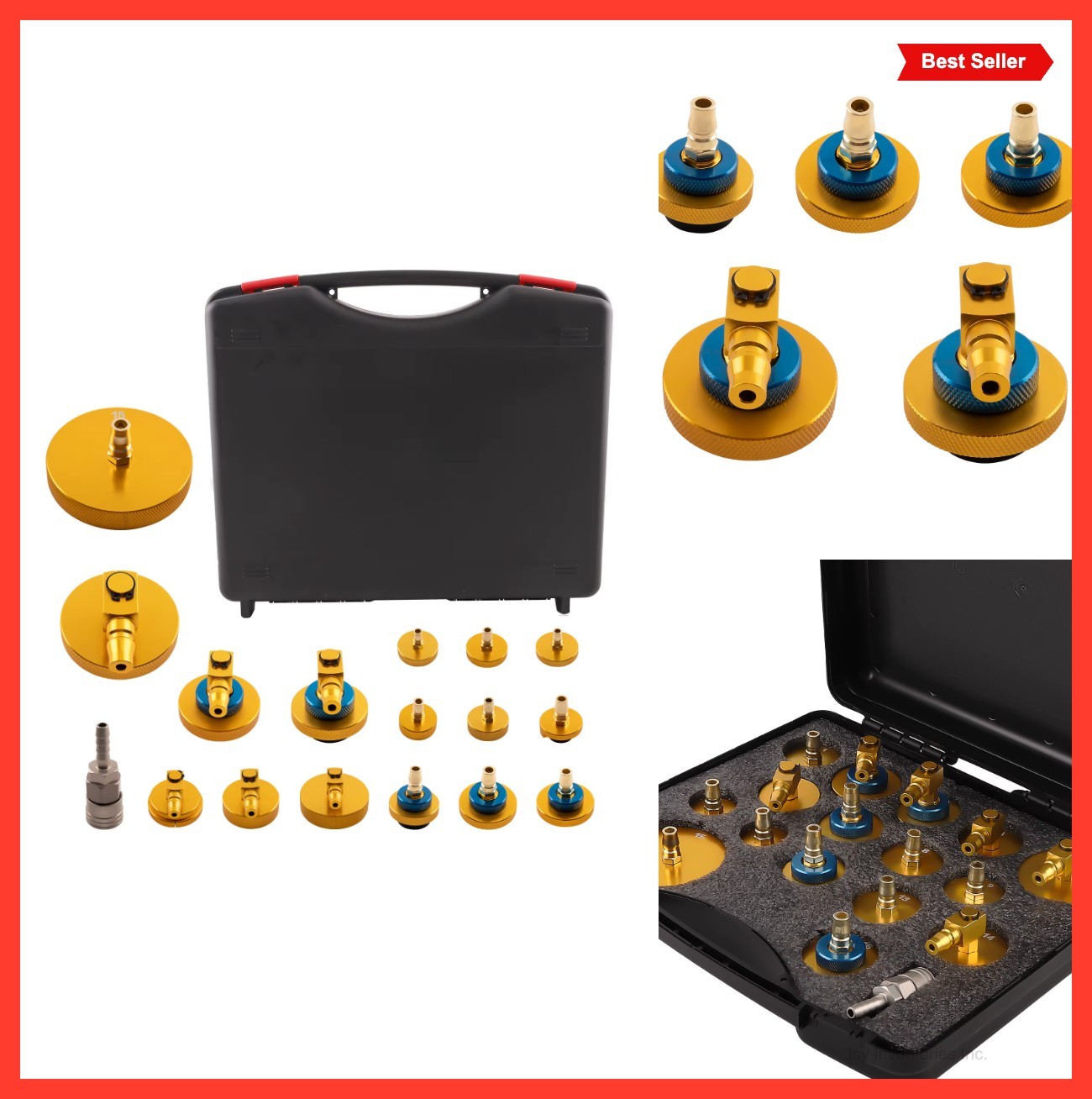 Brake Fluid Bleeder Adapter Kit 17PCS Master Cylinder Coupler Tool For Brake