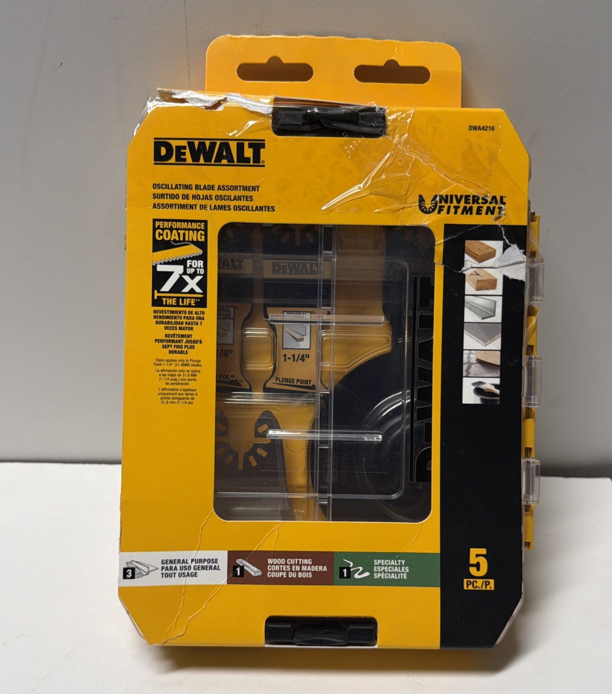 DEWALT DWA4216 Oscillating Tool Blades Kit 5-Piece New In Box