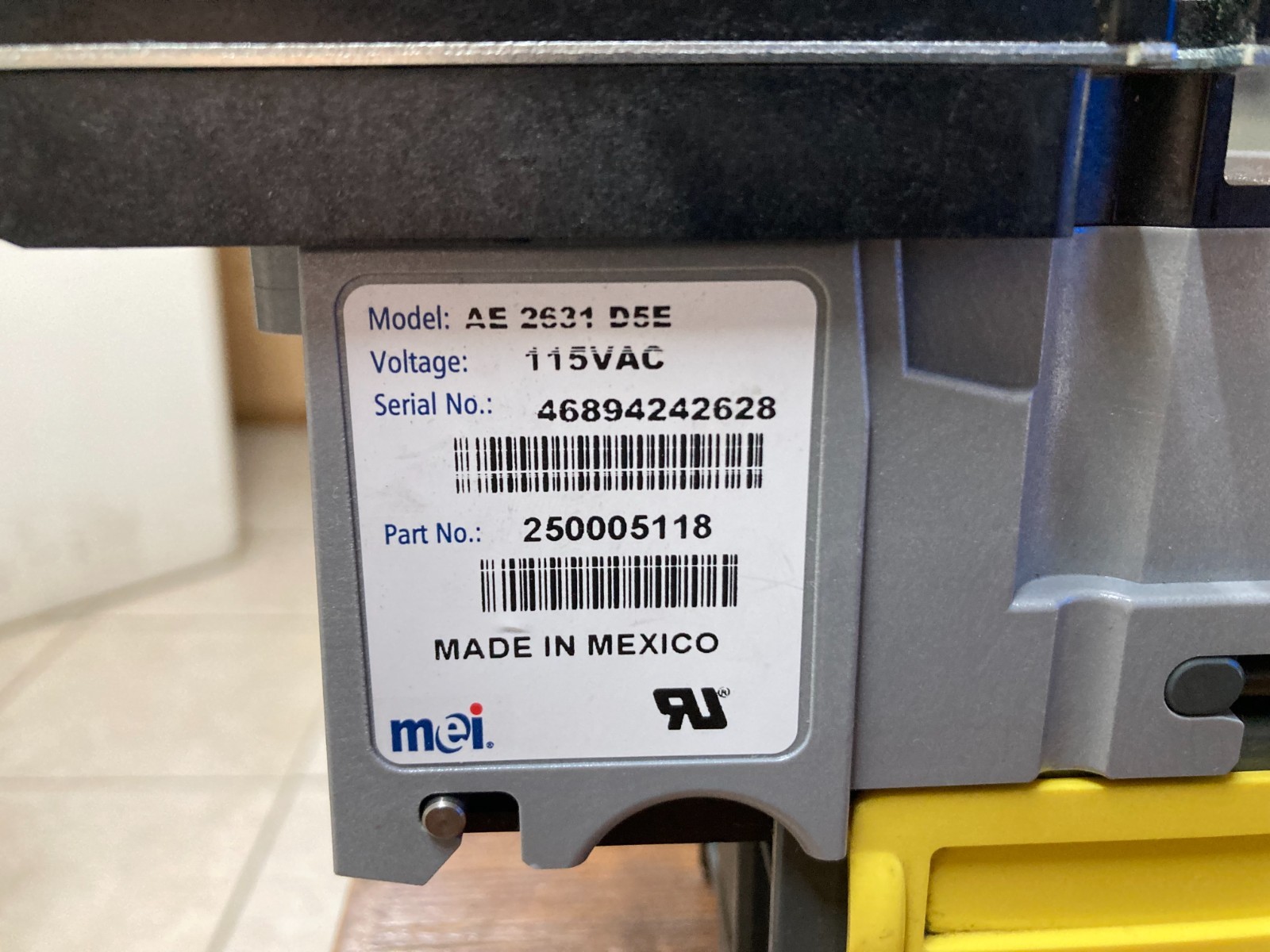 MEI Mars AE 2631 bill acceptor, validator $1 - $20s