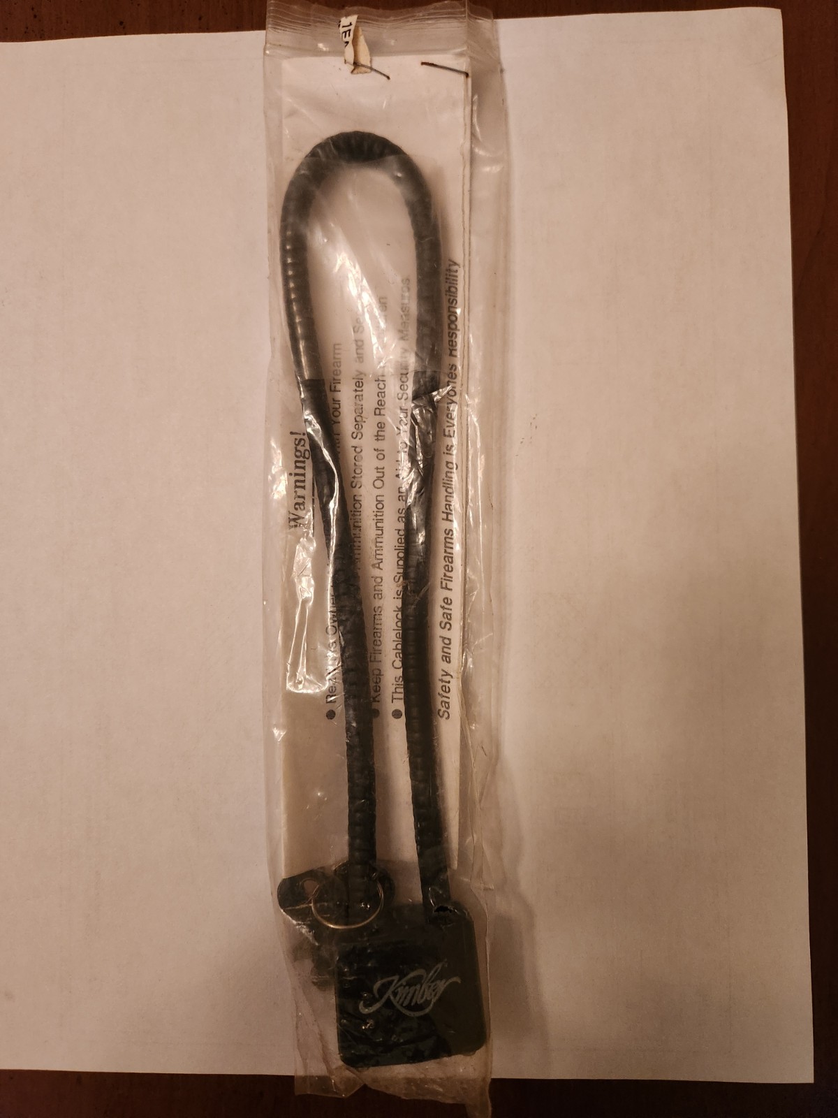 Kimber Firearm Gun Safety and Bicycle Cable Lock