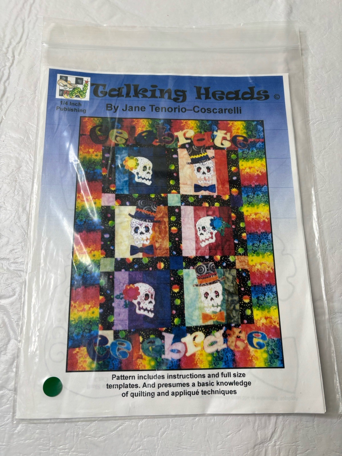Talking Heads Quilting Pattern Sewing Hobbies Skeleton Skulls Tenorio-Coscarelli
