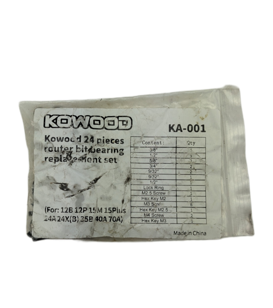 KOWOOD KA-001 Router Bit Bearing Replacement Set 24 Pieces Ball Bearings Set