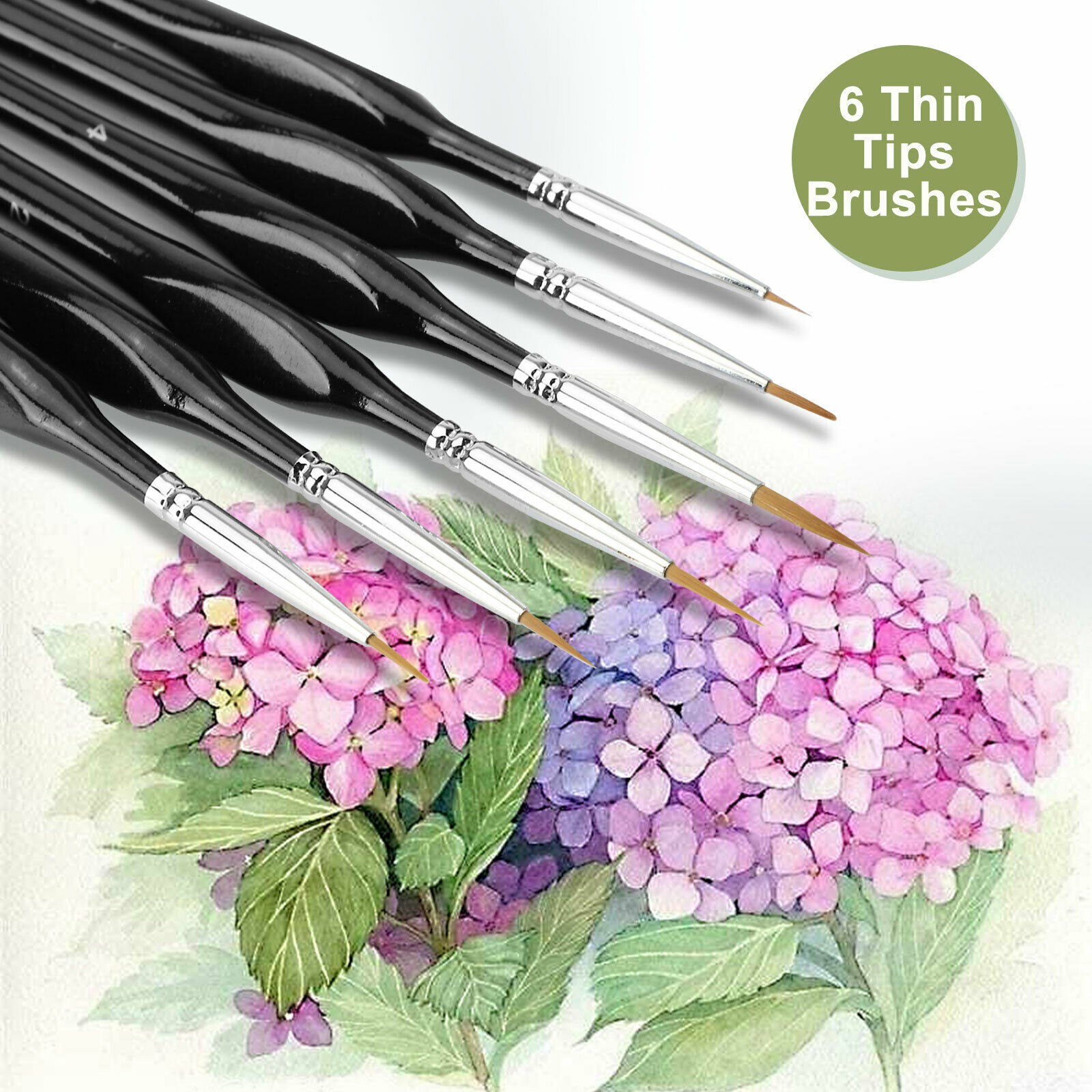 6Pcs Extra Fine EF Tip Details Paint Model Maker Painting Brush Pen Tool Set B