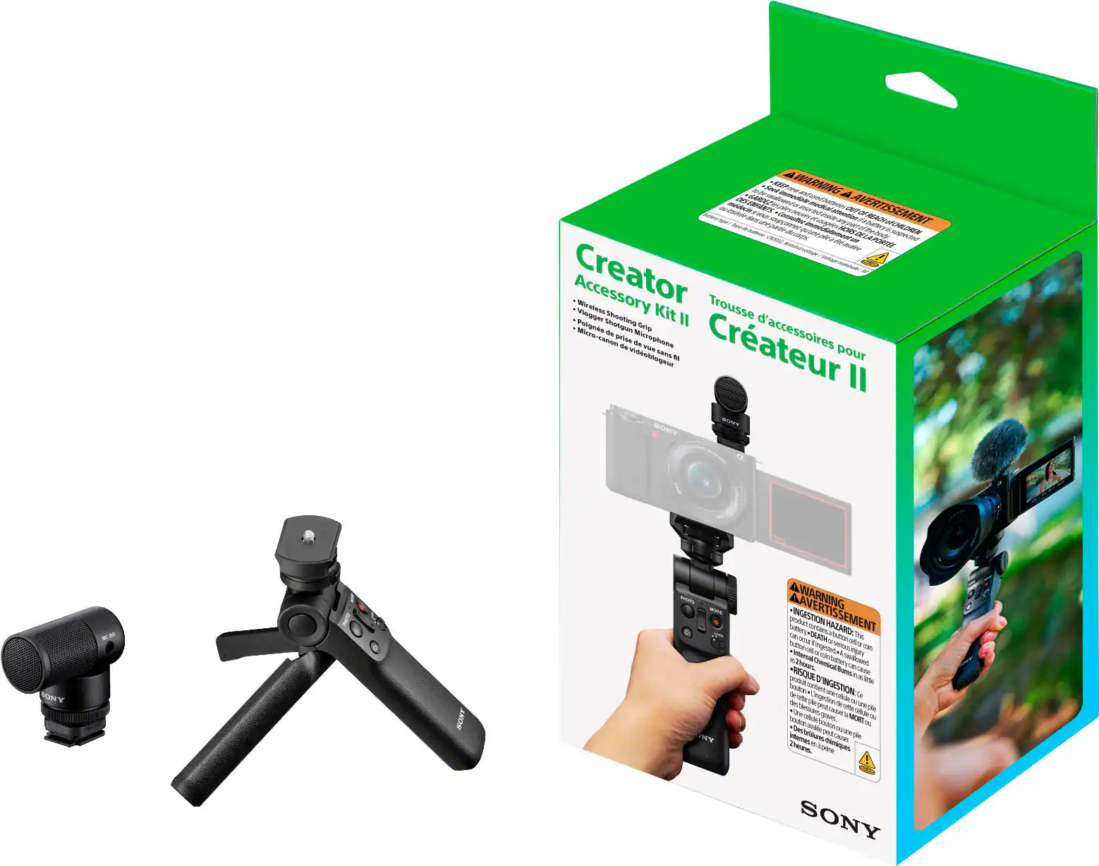 SONY ACCVC2 Creator Accessory Kit II Wireless Shooting Grip Vlogger Shotgun Mic
