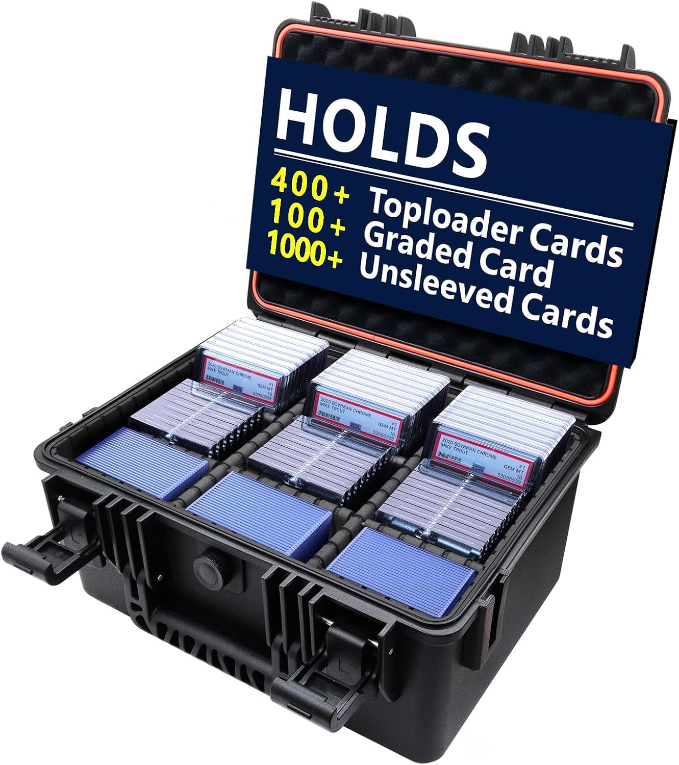 Graded Card Storage Box for Baseball - Trading Card Storage Box with Adjustable