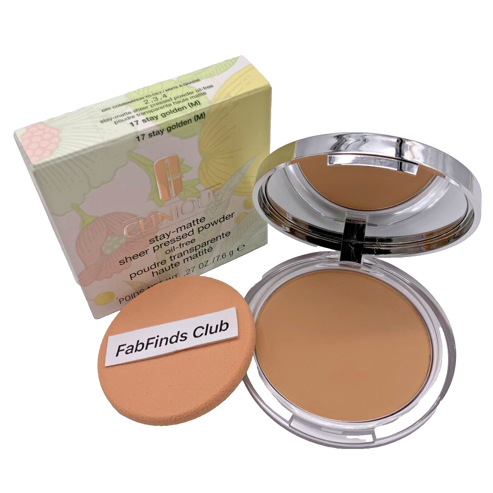 Clinique Stay Matte Sheer Pressed Powder #17 Stay Golden Oil Free New In Box