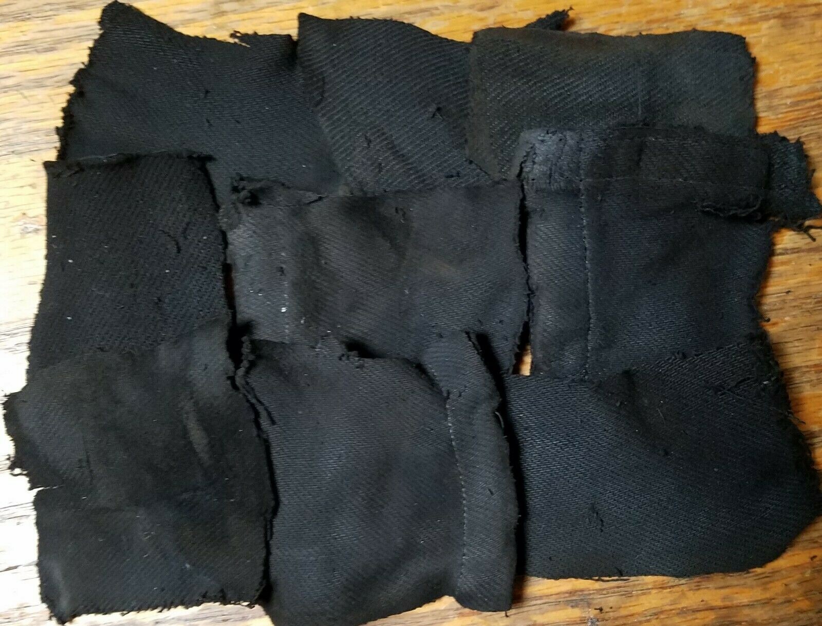 25 premium denim Char Cloth for your survival kit, starting campfires