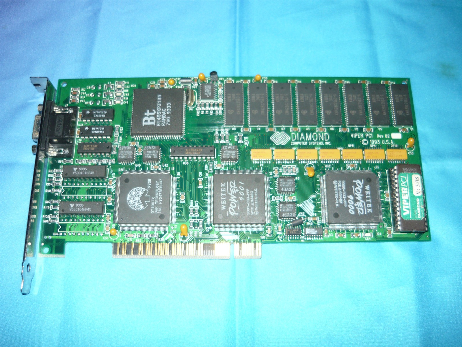Vintage 1993 Diamond Viper PCI 2MB Video Card Weitek Power 9000/9001 CAD Used