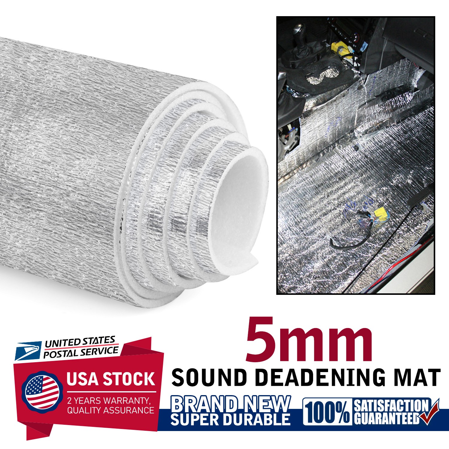 16/22Sqft Single Side Foam Core Radiant Barrier Reflective Insulation Shield 5mm