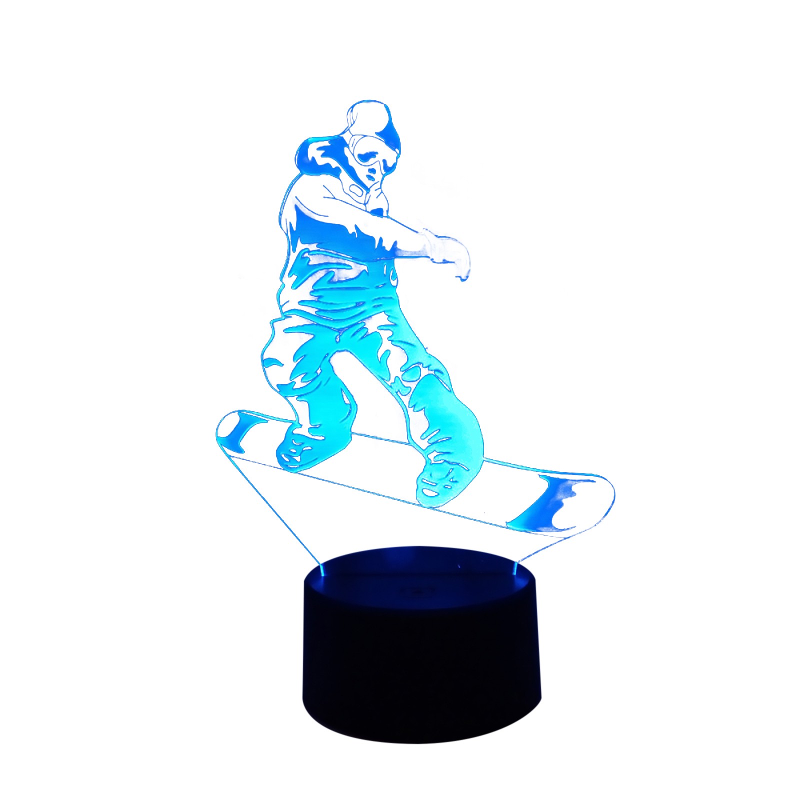 LED Desk Table Lamp 3D Snowboarding Night Light 7-Color Changing Touch Contral
