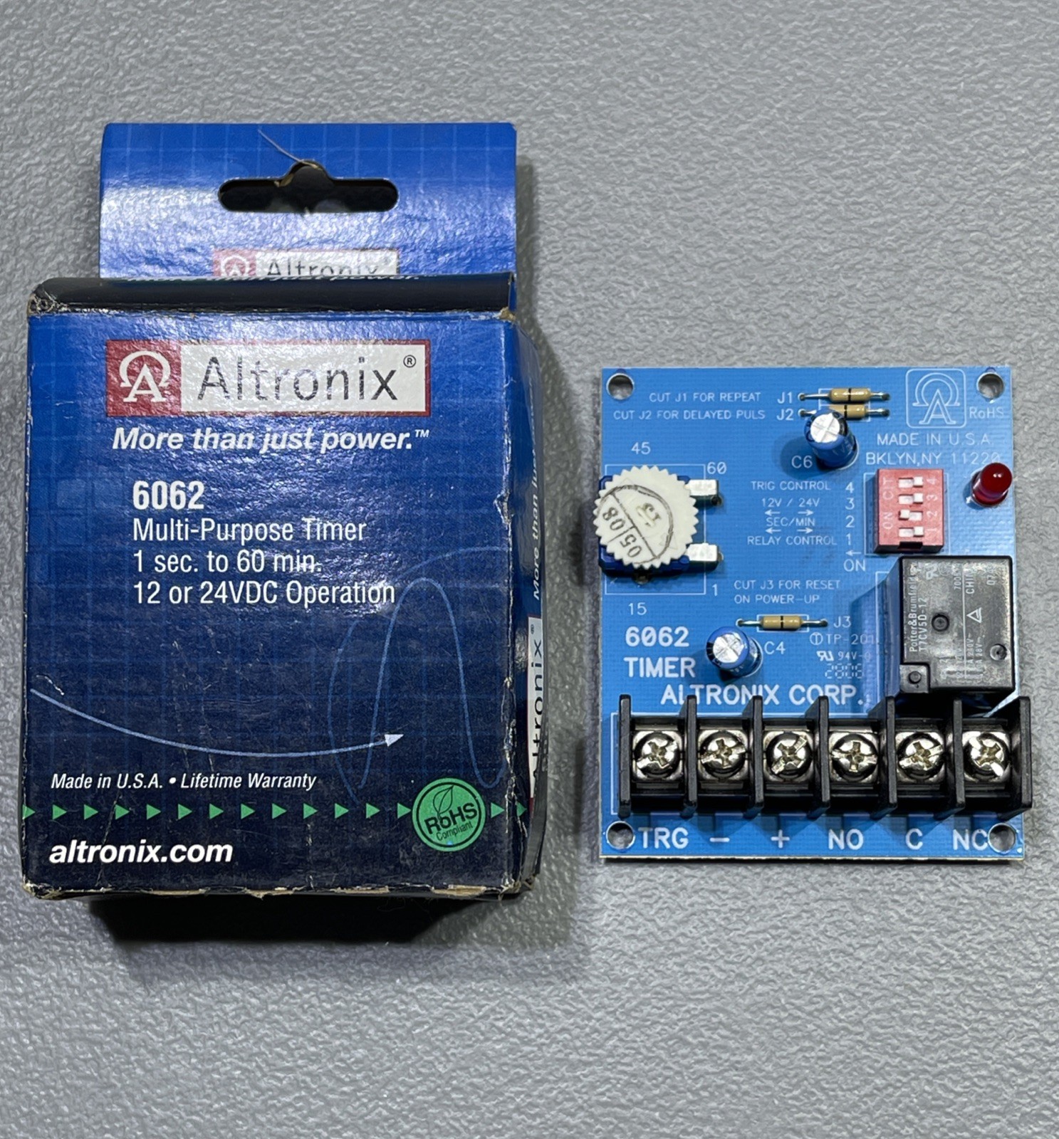 Altronix 6062 Multi-Purpose Timer 1 Sec. To 60 Min. 12 or 24VDC Operation USA