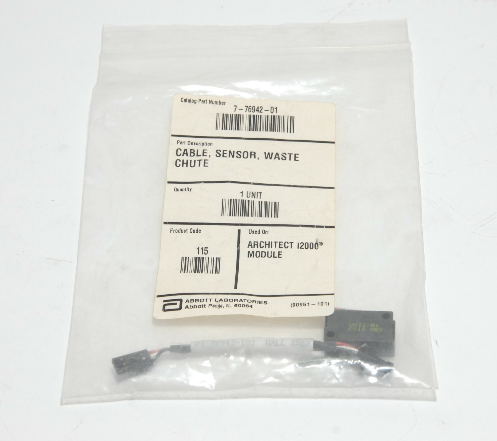 Abbott Laboratories 7-76942-01 Cable Sensor waste Chute for Architect i2000