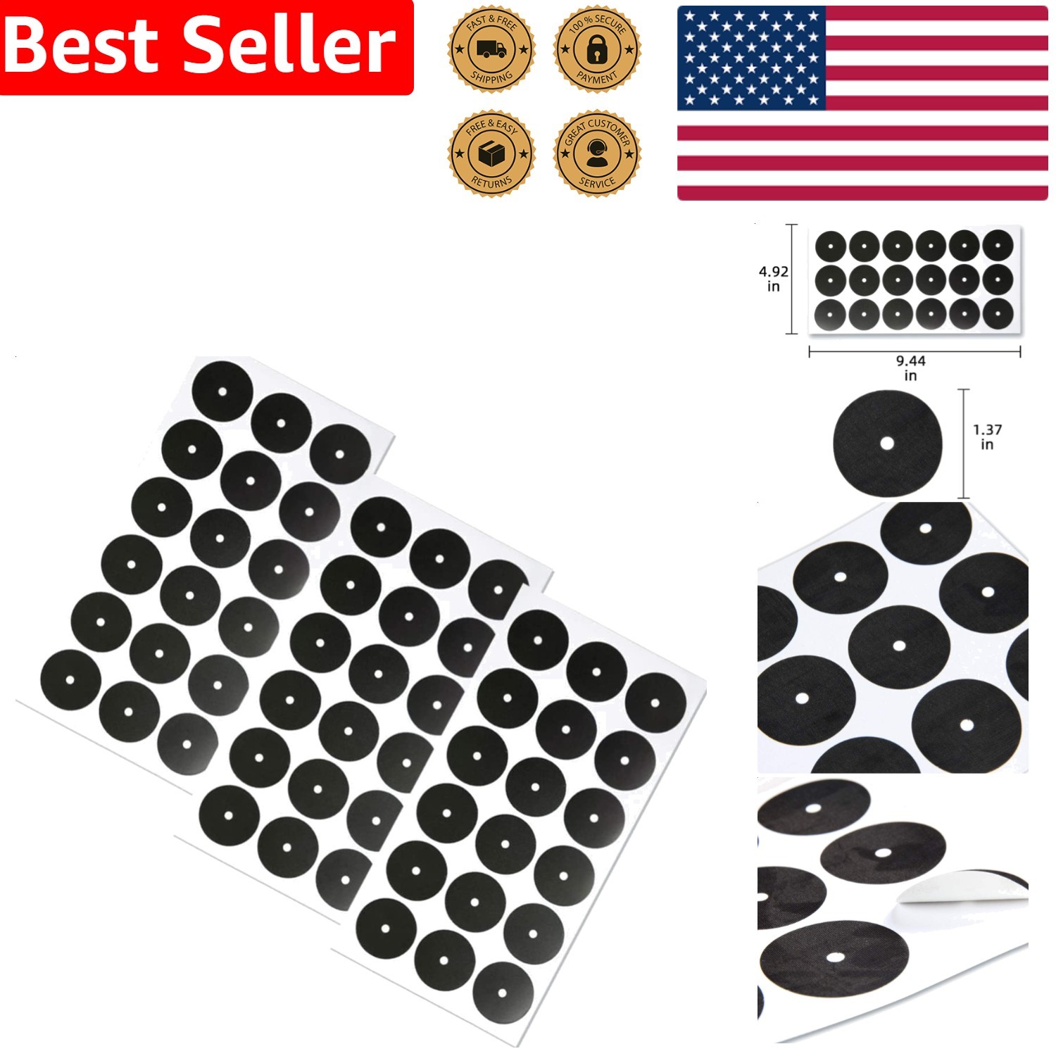 54pcs Pool Table S Markers Durable Fiber Cloth Spot Snooker Game Accessories