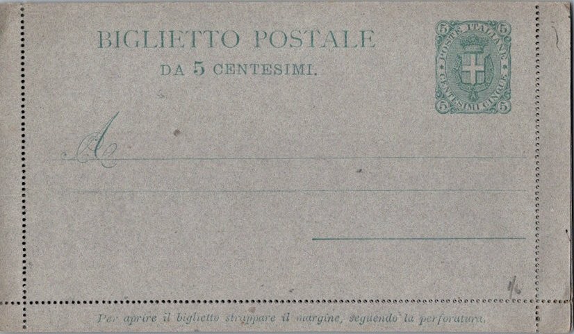 Italy Higgins & Gage, Scott A1 Unused.