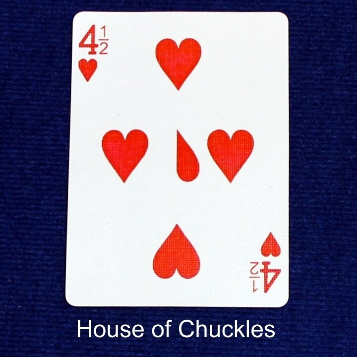 4 1/2 Hearts #2, Bicycle Printed Gaff Card, Red