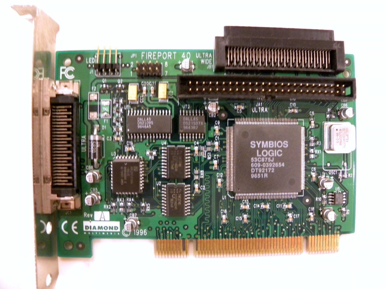DIAMOND FIREPORT 4.0 Ultra Wide SCSI PCI Adaper Card TESTED !! Win 98SE/ME/XP/7