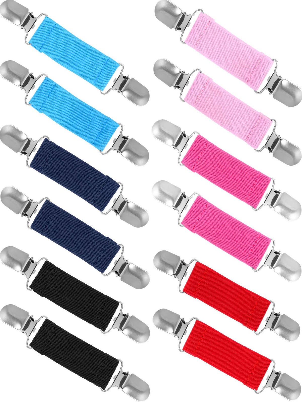 Mitten Clips Elastic Stainless Steel Gloves Clip for Dress Pants Sweater Shawl