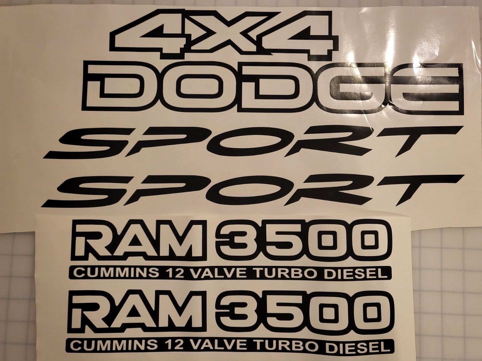 Ram 3500 12 & 24 Valve Diesel Sport 4x4 Replacement Decals - Fits Dodge Ram 3500