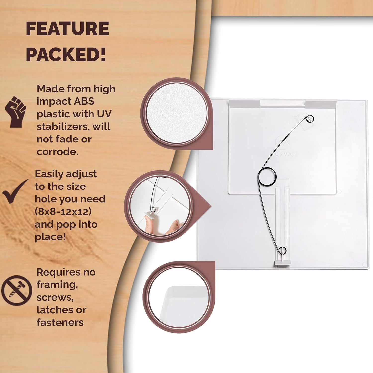 Morvat Adjustable Spring Access Panel 12"X12" Inches, for Drywall, Ceiling, Elec