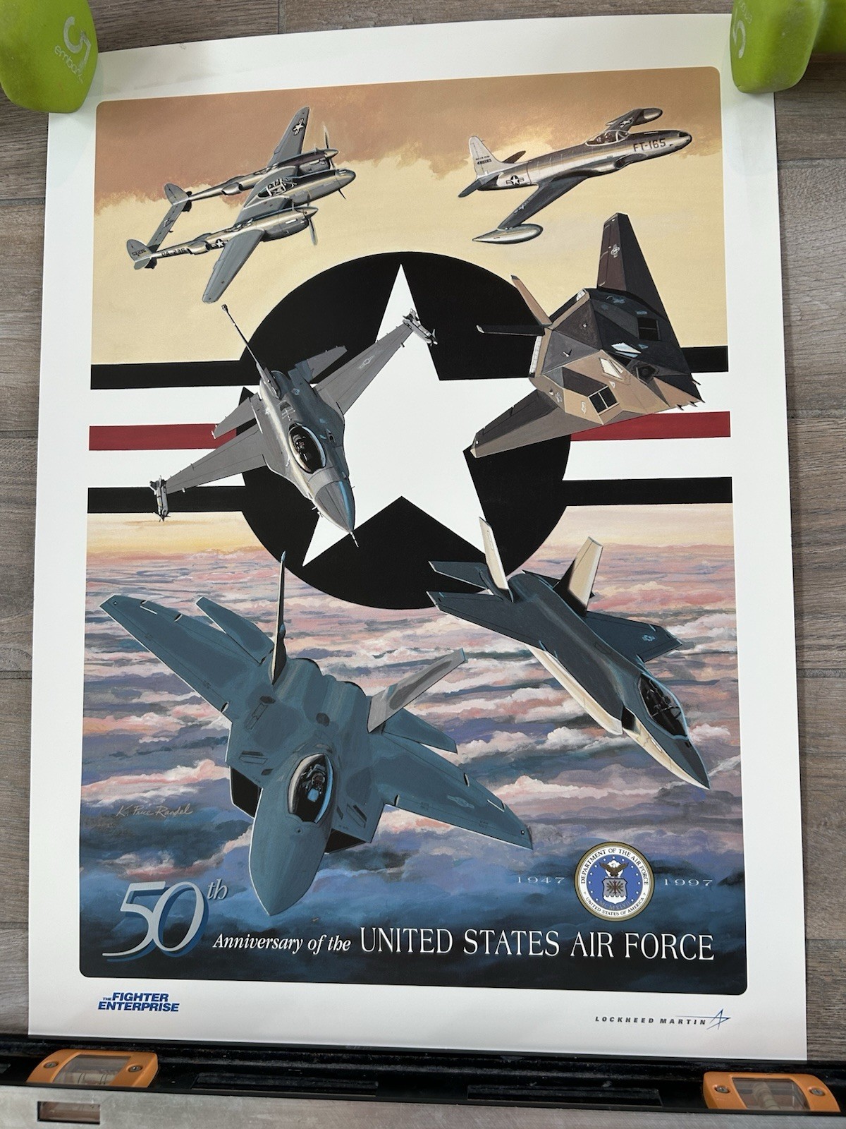 Vintage Poster 1997 50th Anniversary United States Air Force 18”x24”