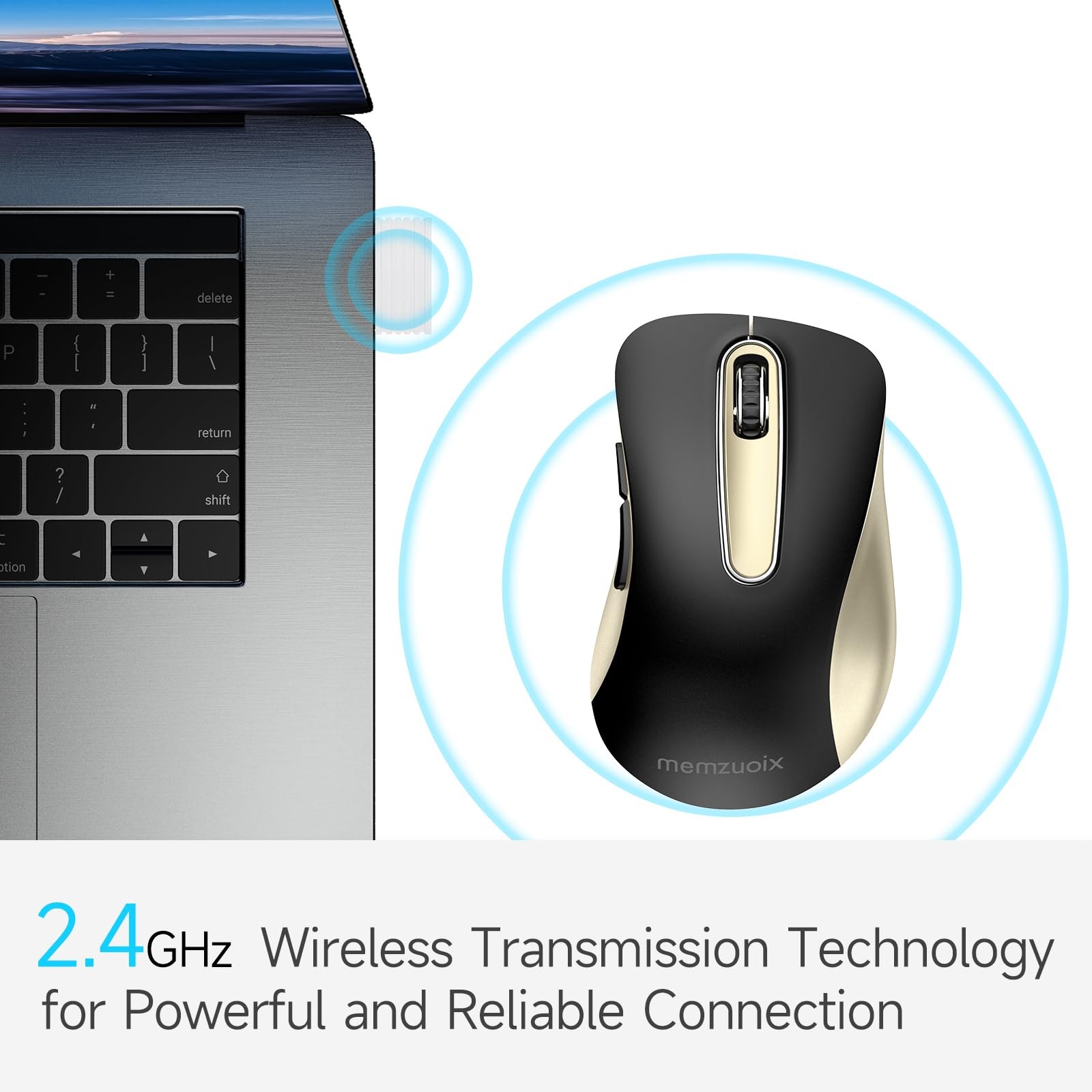 2.4G Wireless Mouse, 1400 DPI Computer Mice with USB Receiver, Portable Wirel...