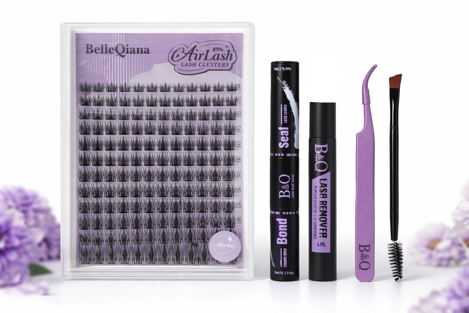 New - DIY Eyelash Extension Clusters Kit, 144 PCS D Curl Flat Mixed Lash Kit