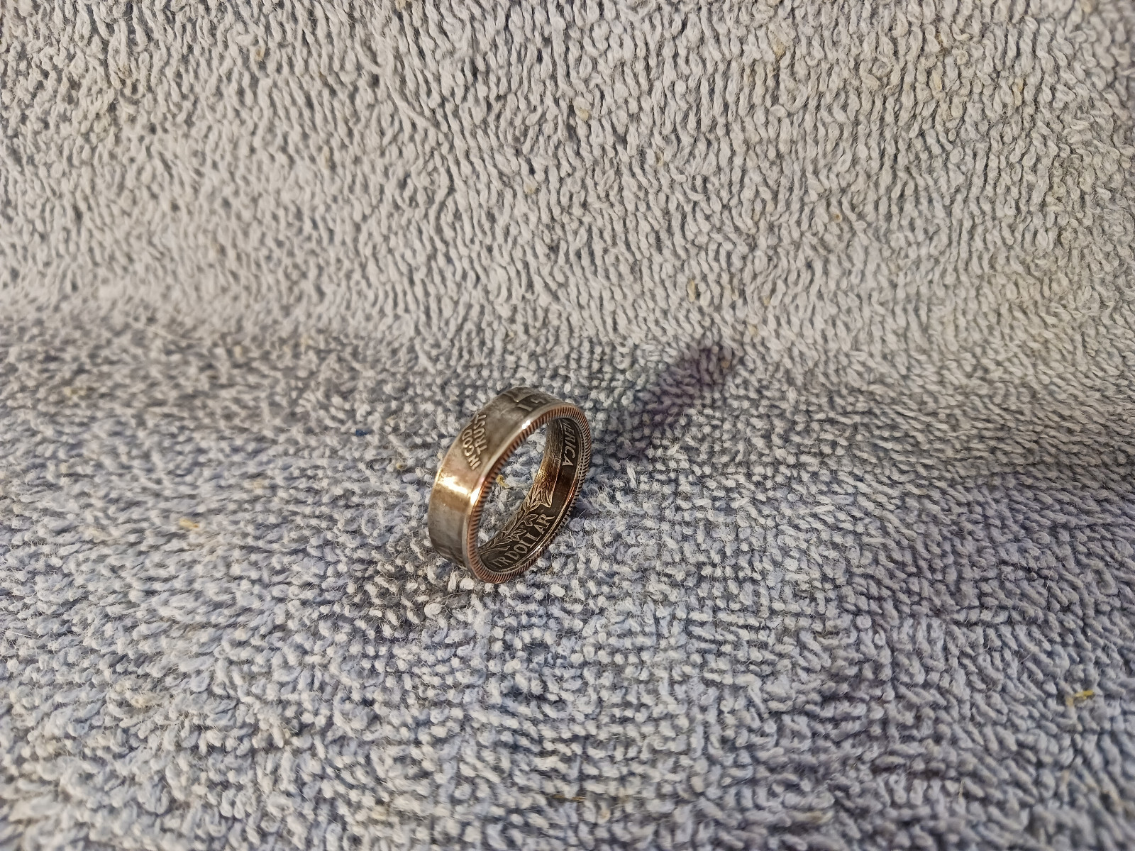 1994 Washington Quarters, Handmade Coin Ring, Size 7 -1/2 clad