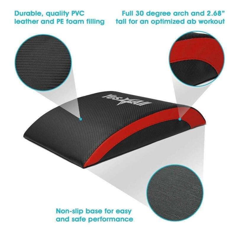 Yes4All Ab Exercise Mat G8Z2 Red Sit Up Pad, Abdominal & Core Trainer Mat, New