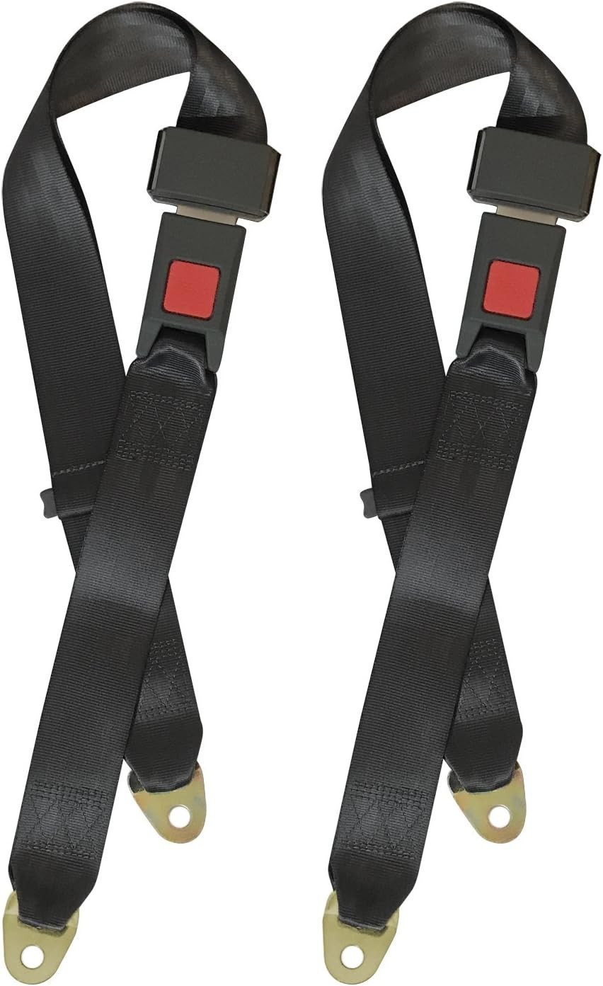 2Pack Universal Truck Car Lap Seat Belts 2 Point Adjustable Single Seat Lap