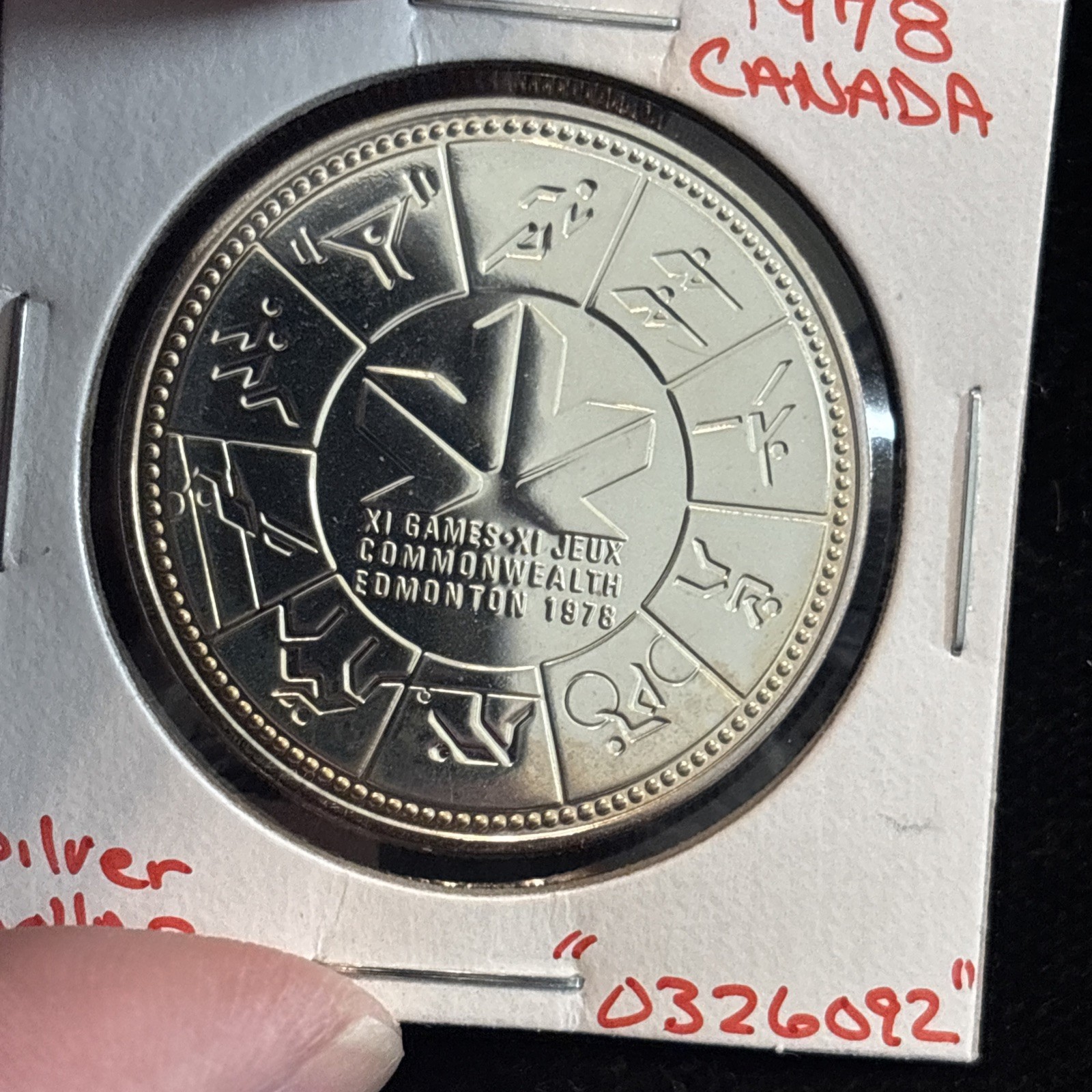 1978 Canada Silver Dollar Edmonton Games Proof “0326092” Canadian $1