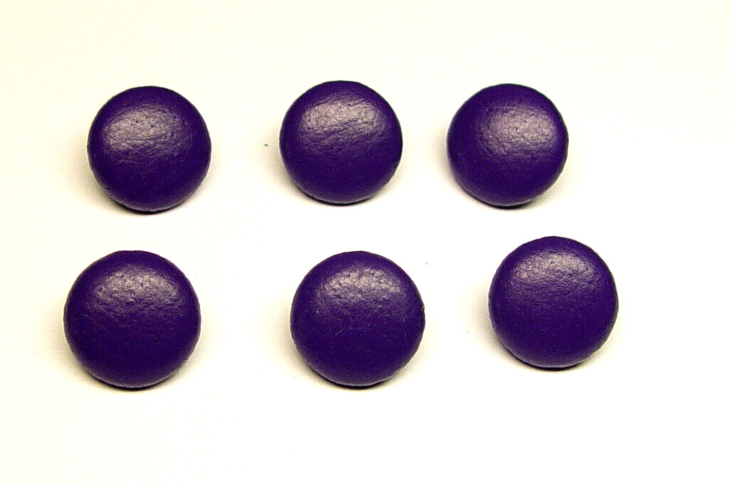 6 MADE IN USA Purple genuine leather covered jacket buttons,15 mm, metal loop