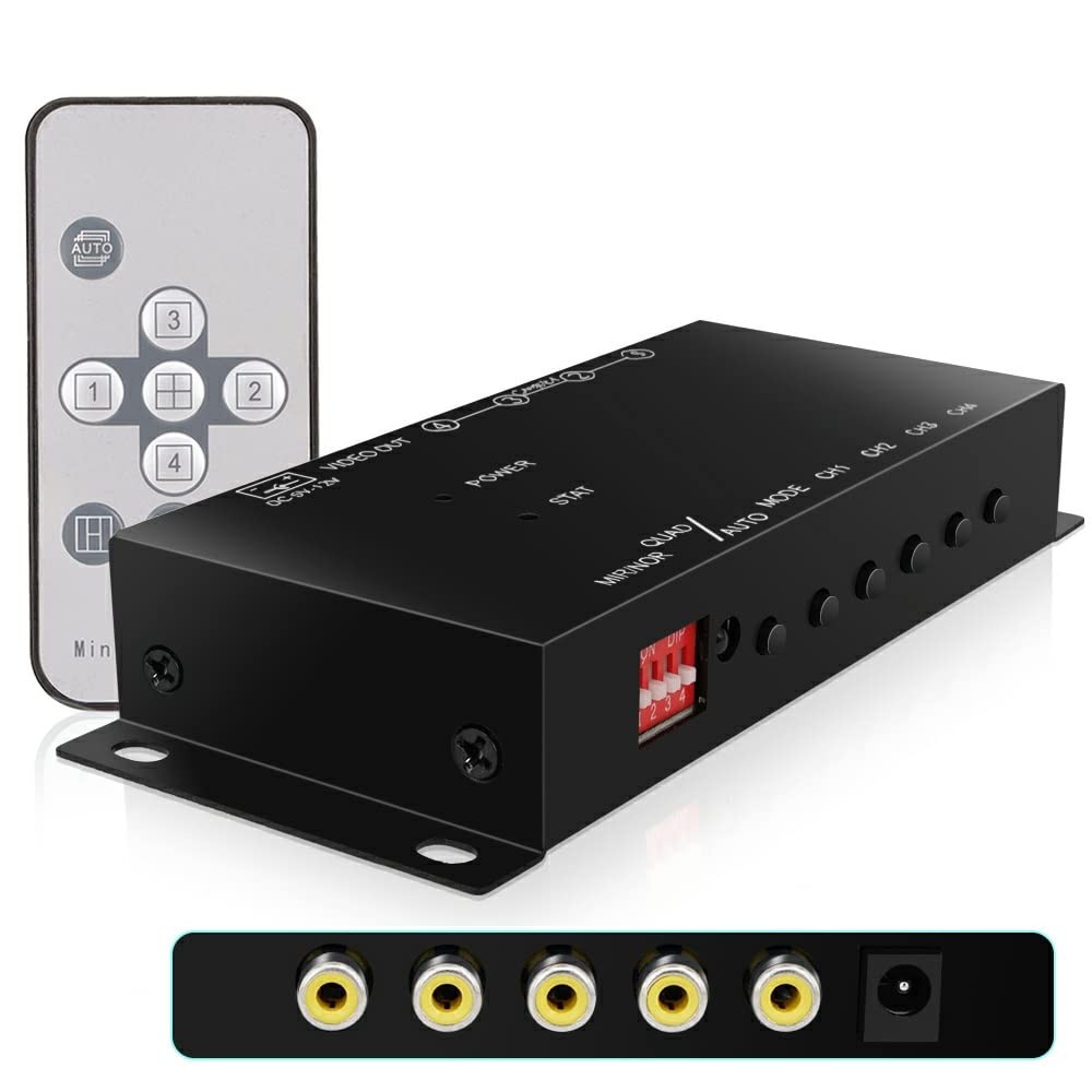 Mini 4Ch Color Video Quads Multiplexer Splitter Processor for CCTV Security Came