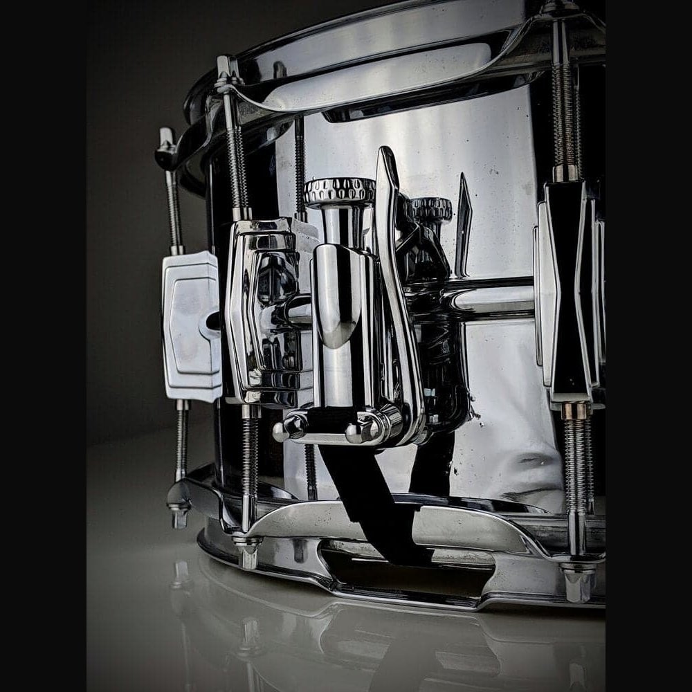 INDe Drum Labs SB1X Snare Drum Snare Drum Strainer Chrome No Butt Plate