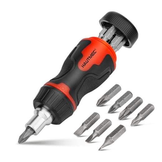 8-in-1 Stubby Ratcheting Screwdriver Set, Multi Screwdriver 8-in-1 Ratcheting