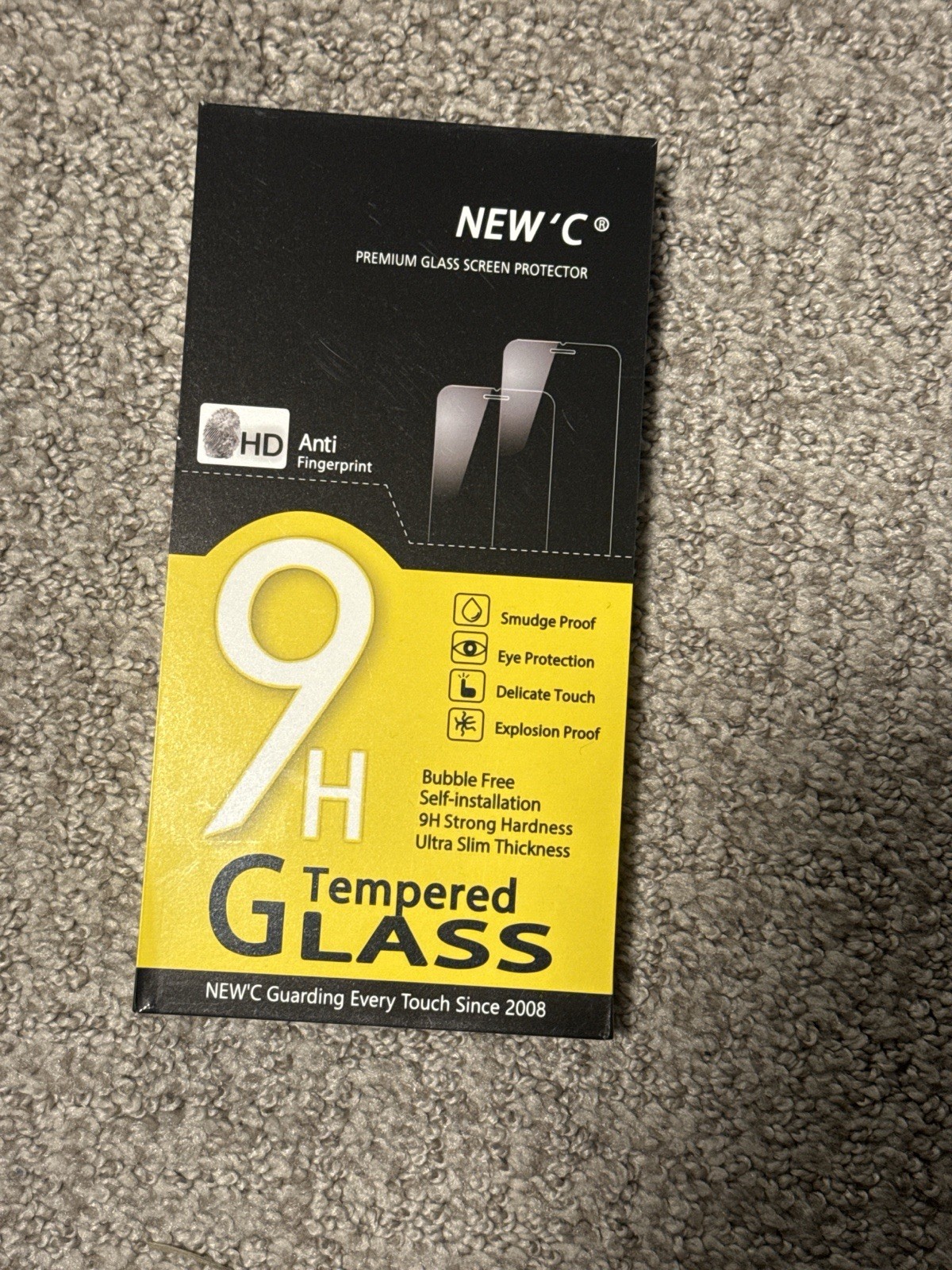 NEW'C 9H Tempered Glass Screen Protector, Anti-Fingerprint
