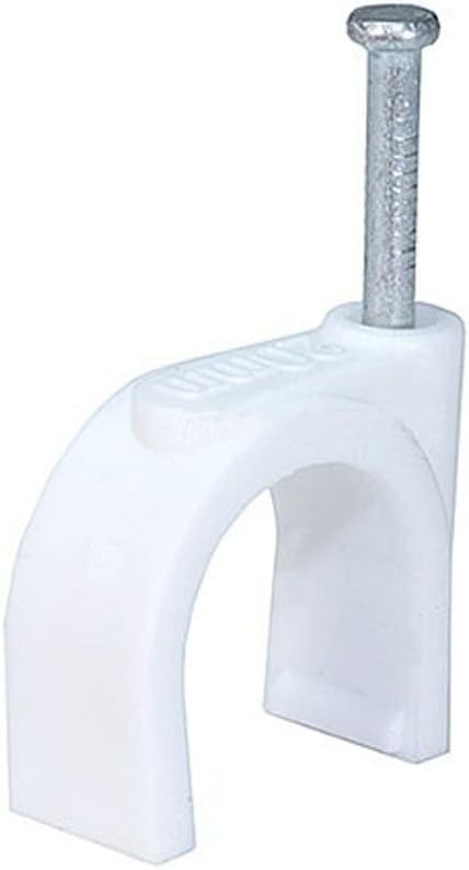 10mm Diameter Circle Ethernet Nylon Wire Cable Clips Clamps with Steel Nail,...