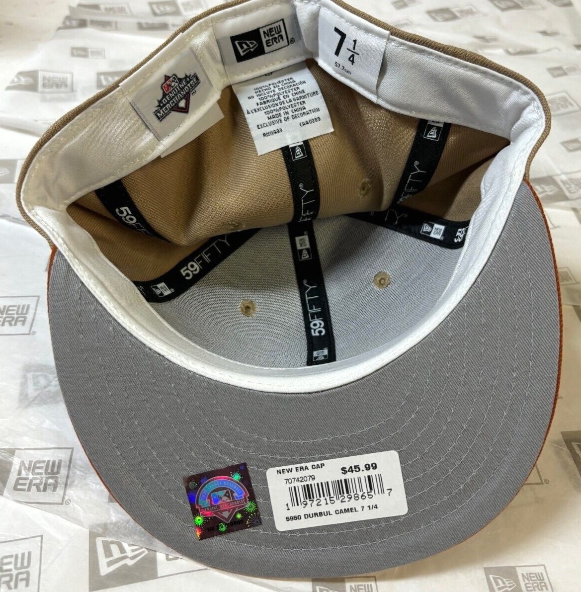 Durham Bulls MILB New Era 59Fifty Fitted Hat ~Camel/Rust