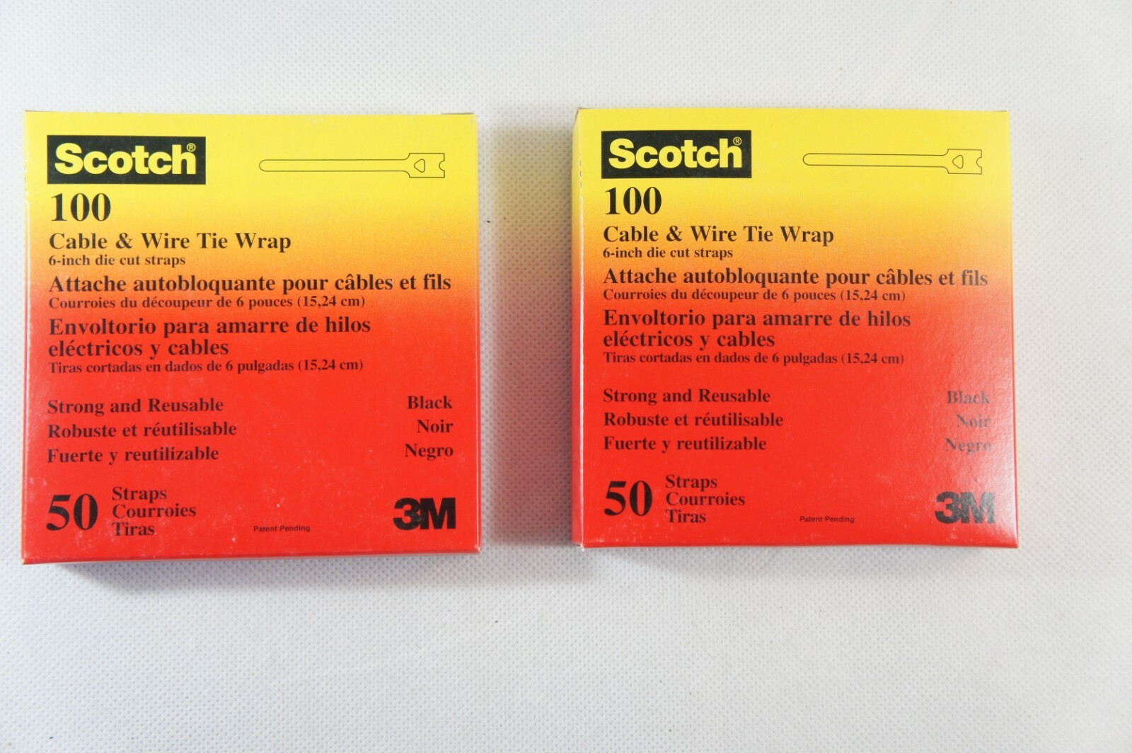 2 Pack 3M Scotch 100 Cable & Wire Tie Wrap 50 Straps (6 inch), 2-3 Day Ship