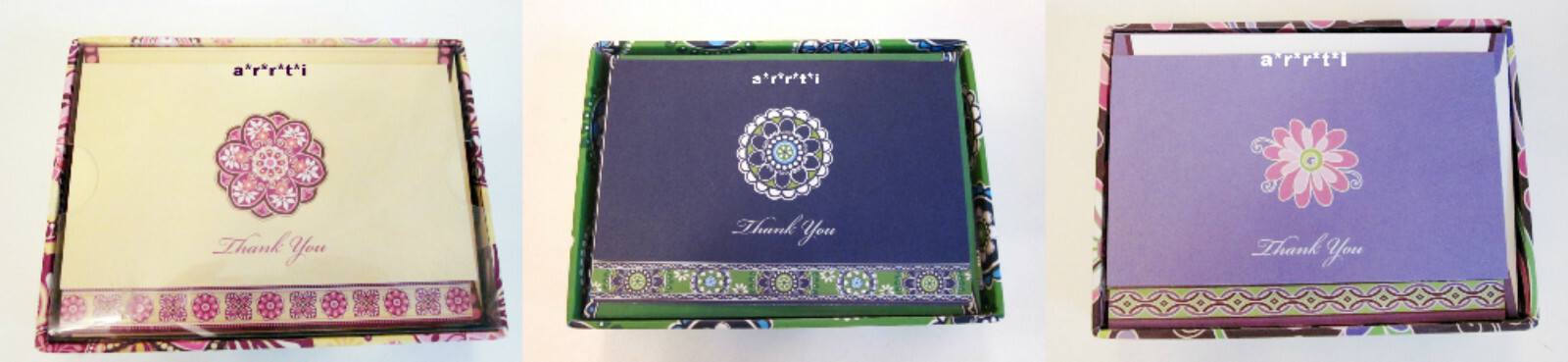 Vera Bradley Thank You Notes Choice of Bali Gold Cupcakes Green Purple Punch NIB