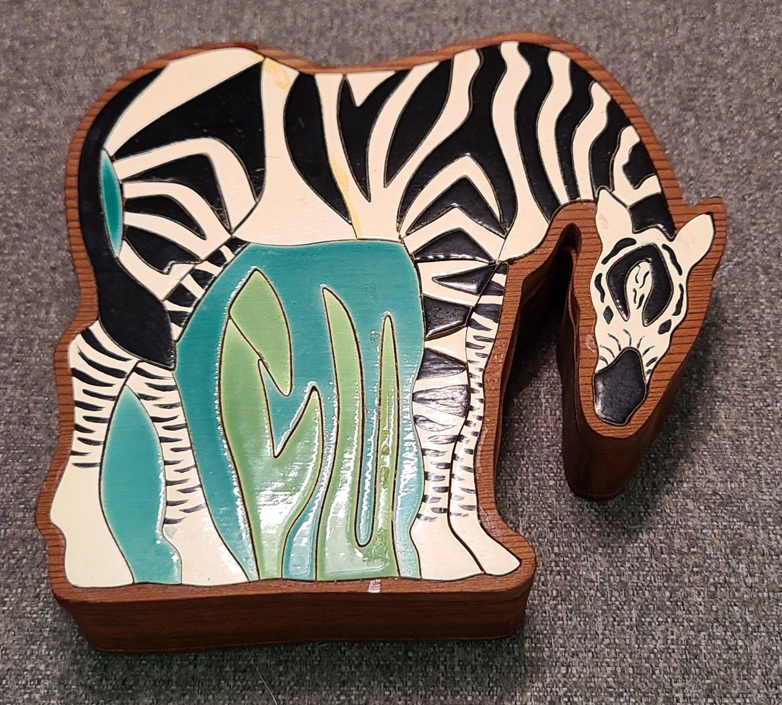 Zebra Wood Trinket Jewelry Box  Handcrafted Jamacia