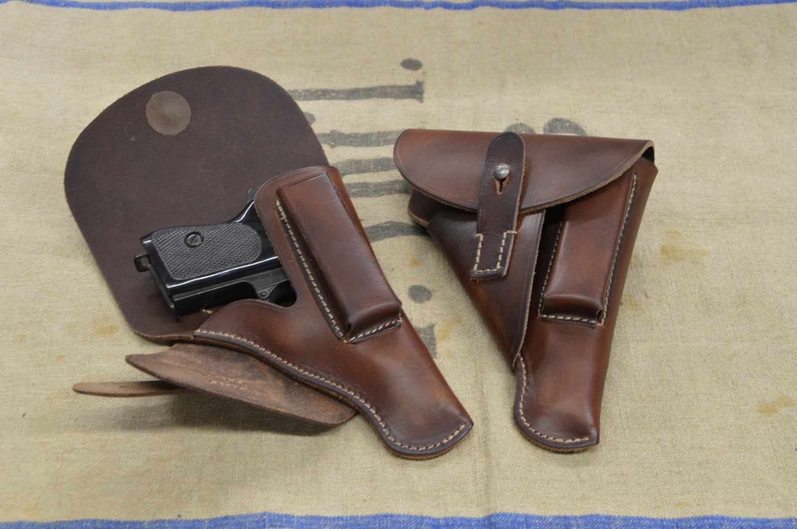 WW2 German 100% Handmade Leather Holster Walther PP with Marking - Brown