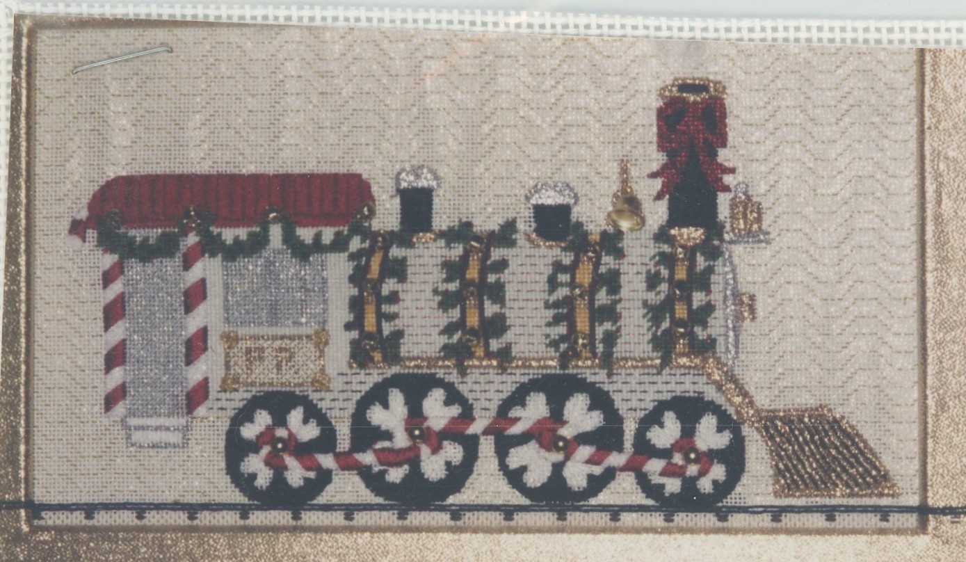 Stitchin Stuff Joan Thomasson Jingle Bell Express Train 8 Canvases Needlepoint