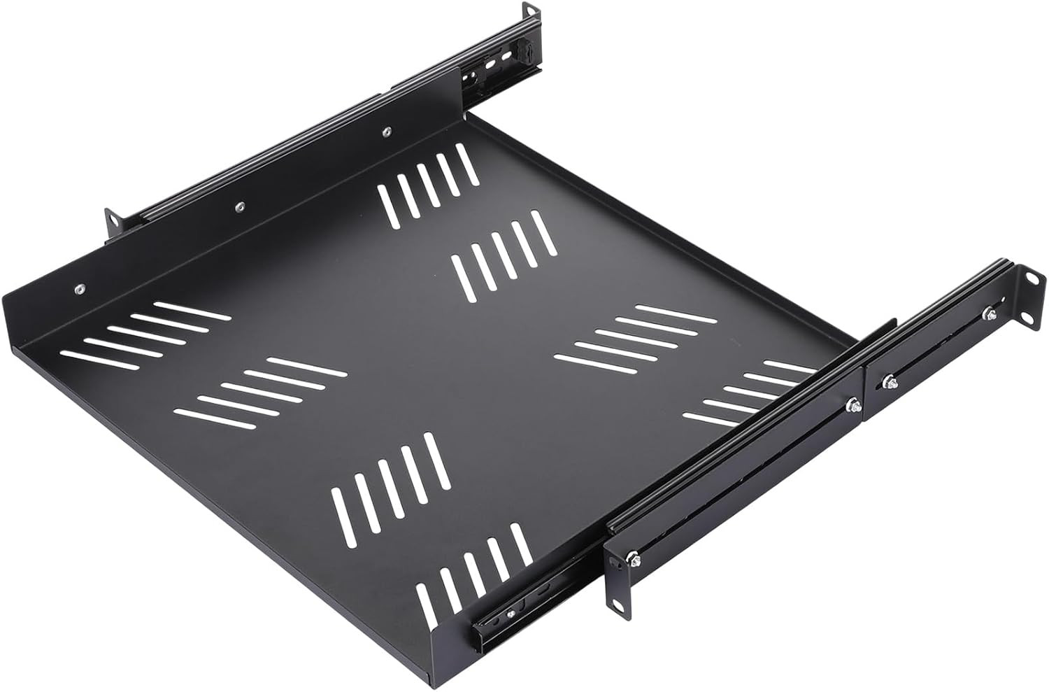 1 Pcs 1U Sliding Rack Shelf, Standard 19 Inch 4-Post Server Rack Adjustable