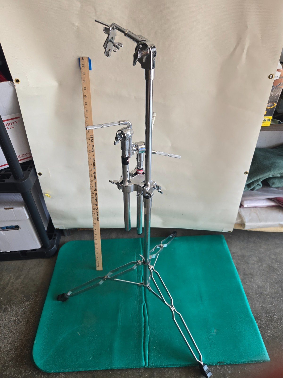 percussion stand mount, gibralter, multi pivots, clamps, adjustable height, used