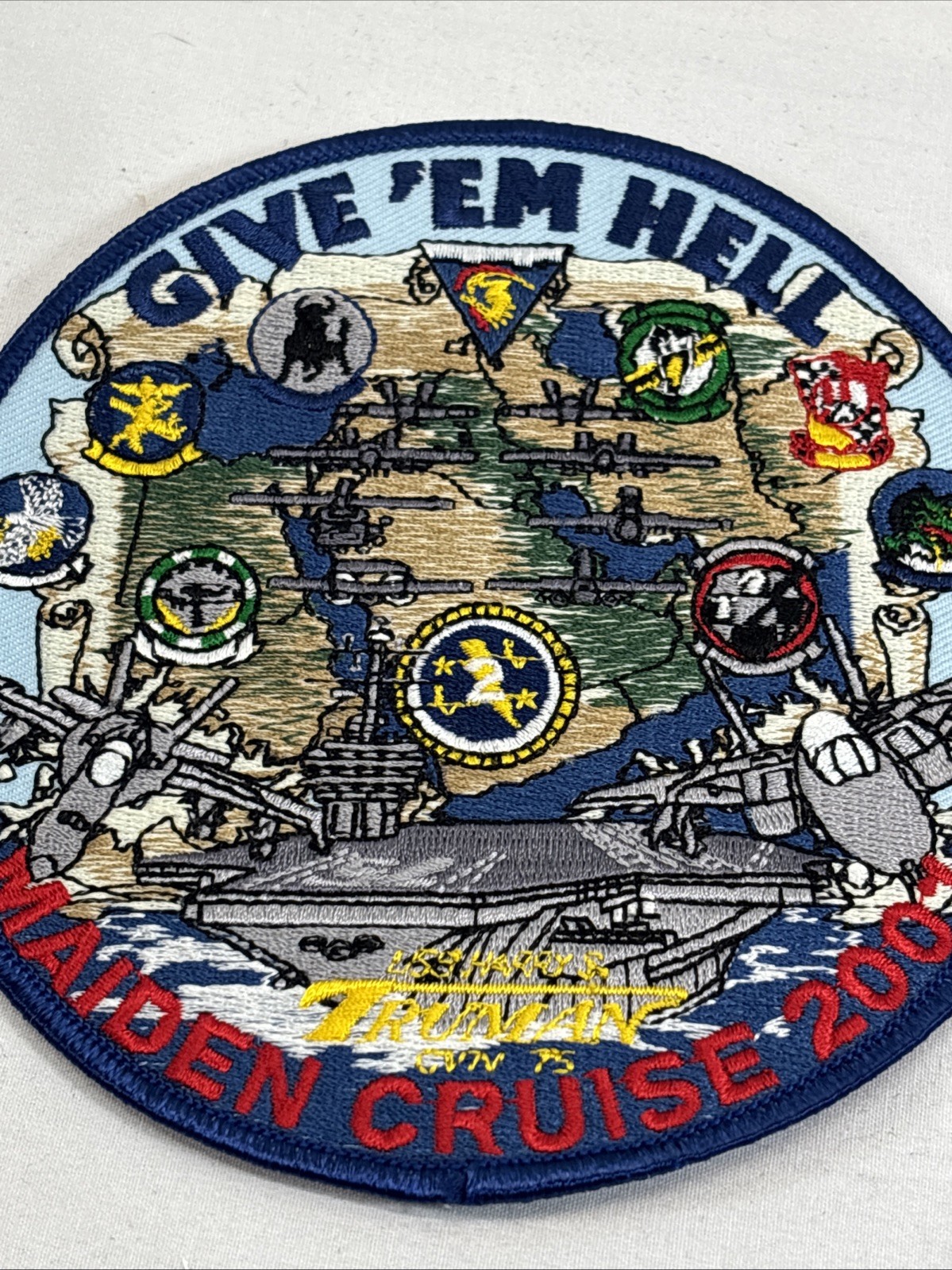 US Navy USS Harry S. Truman Maiden Voyage 2001 Patch Give ‘em Hell