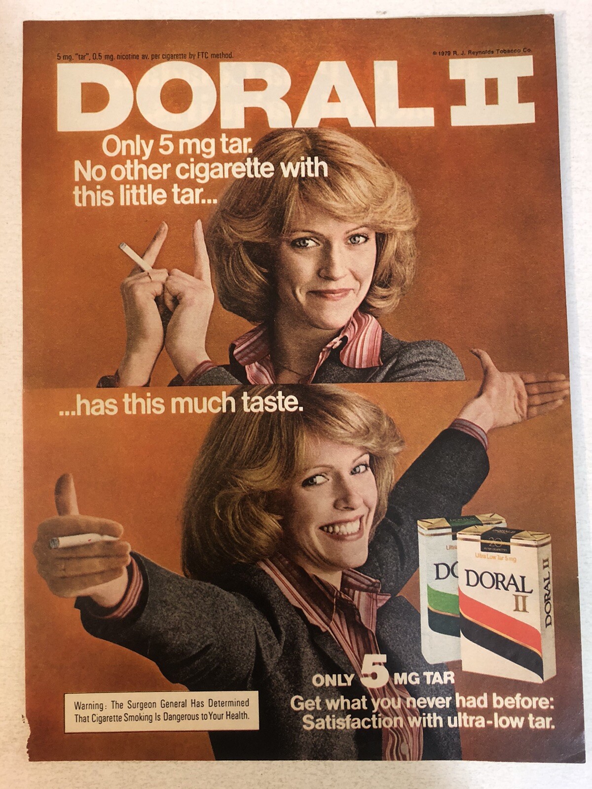1979 Doral II Cigarettes Print Ad Advertisement Vintage pa3