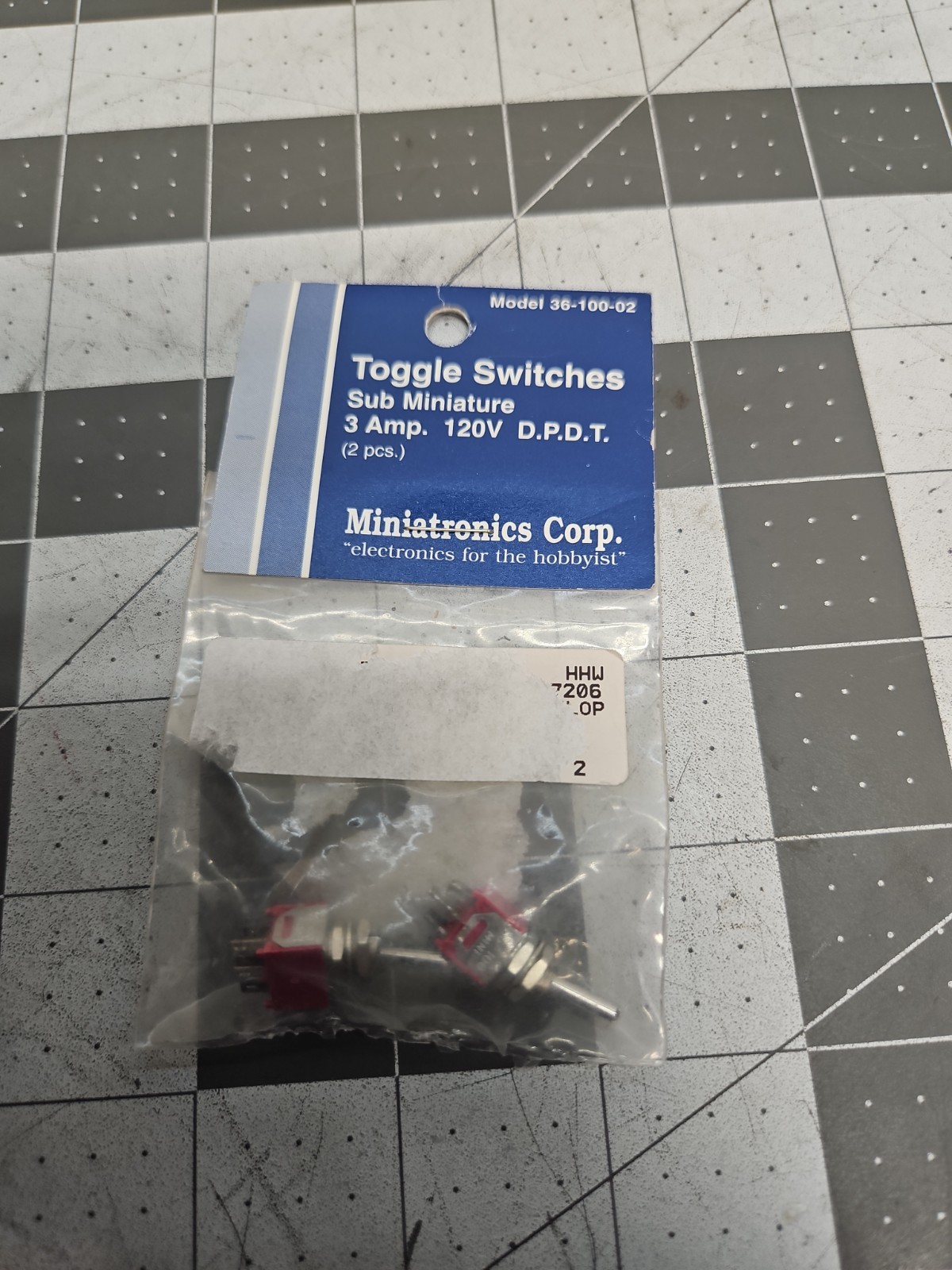 NEW Miniatronics 36-100-02 SubMini 3a DPDT Toggle Switches 2 Pack Fast Free Ship