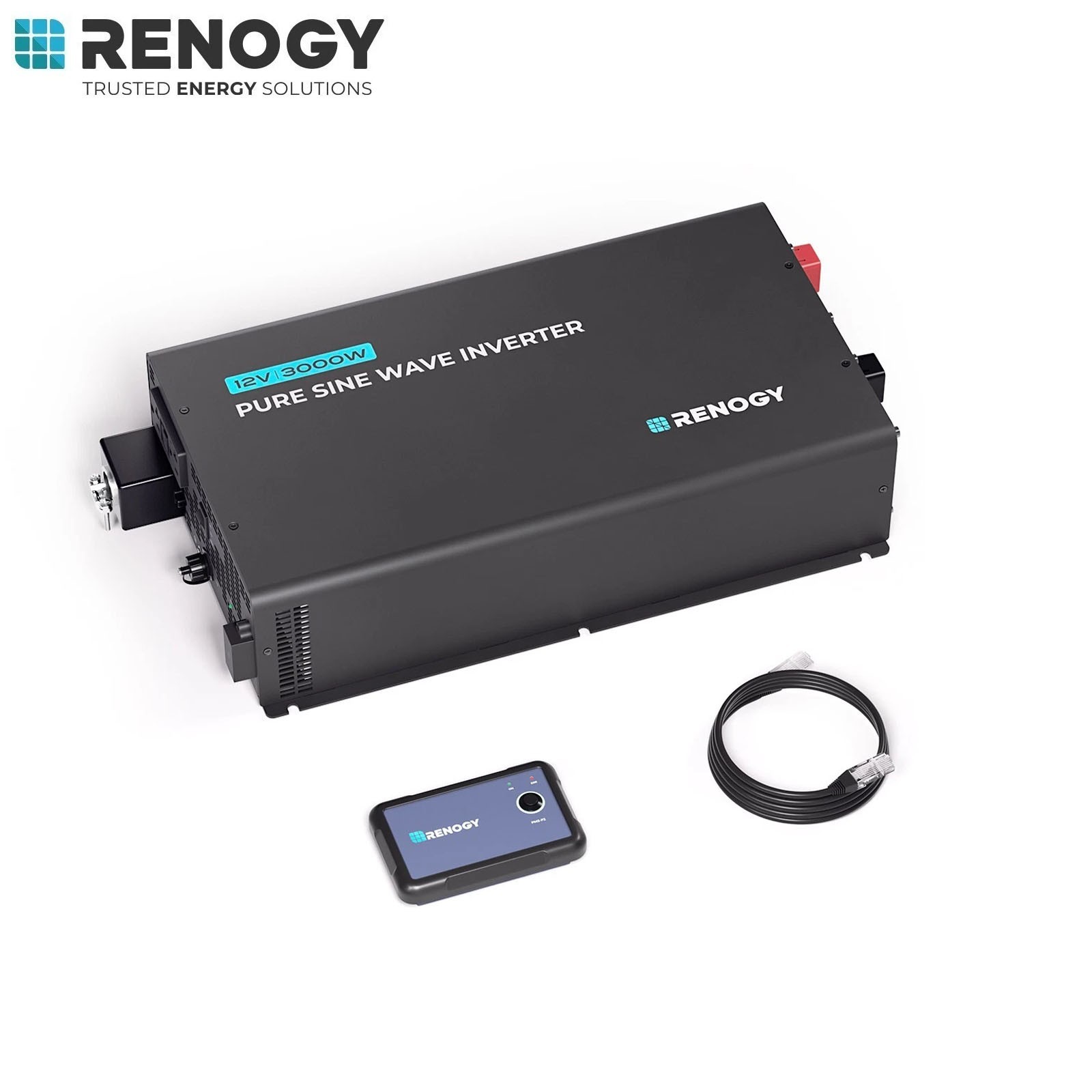 Renogy 3000W 12V Pro Pure Sine Wave Inverter 12V DC to 110V 120V AC w/BT For RV