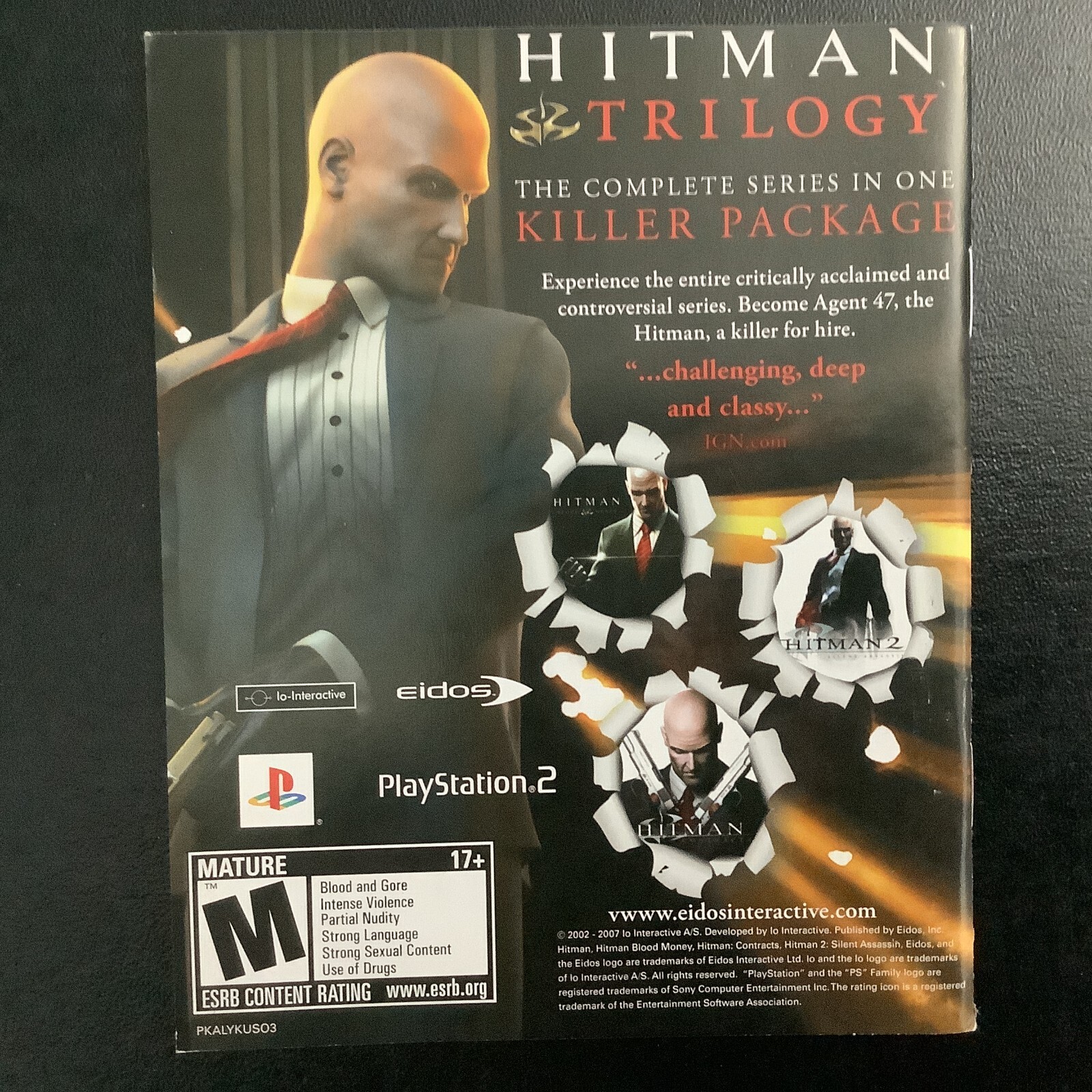 Kane & Lynch Dead Men PS3 PlayStation 3 Instruction Manual Only